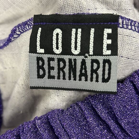 Louie Bernard Vtg Set Tank Top & Pull-on Pants Purple Sparkle High Waist Size L - Picture 15 of 16